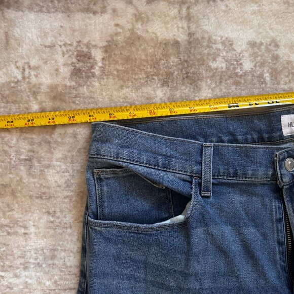 Hudson Jeans Zane Skinny Cut Denim Medium Blue Jeans w/ Light Distressing, 38 - Picture 5 of 6